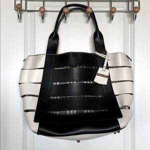 A. Bellucci Leather Black & White Bag